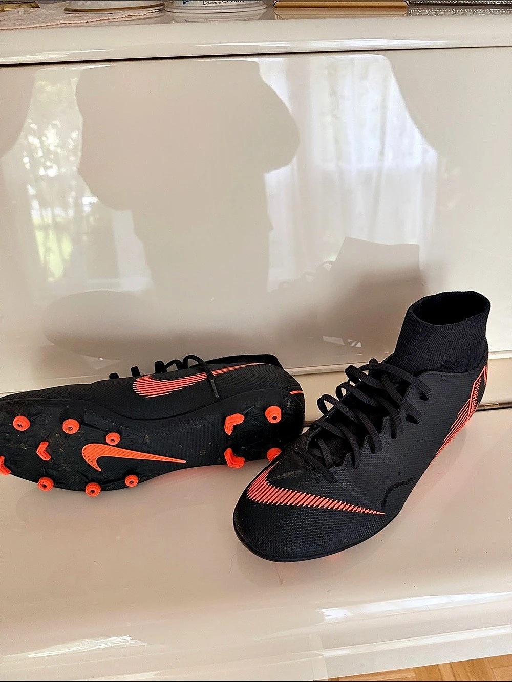 Nike Mercurial Superfly 6 Elite FG Black Total Orange & Orange Soccer Cleats